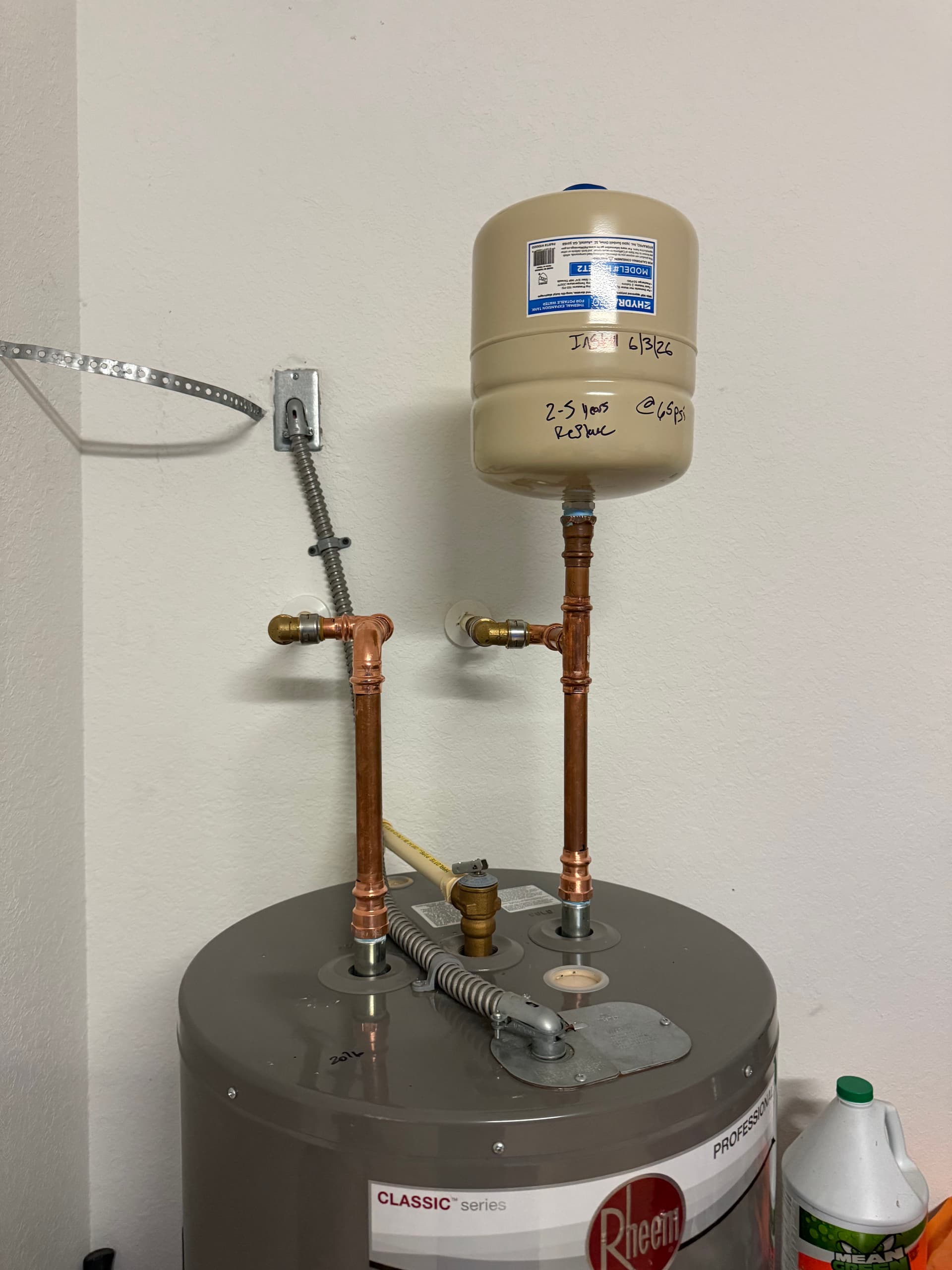 Water Heater Line Upgrade with New Thermal Expansion Tank image