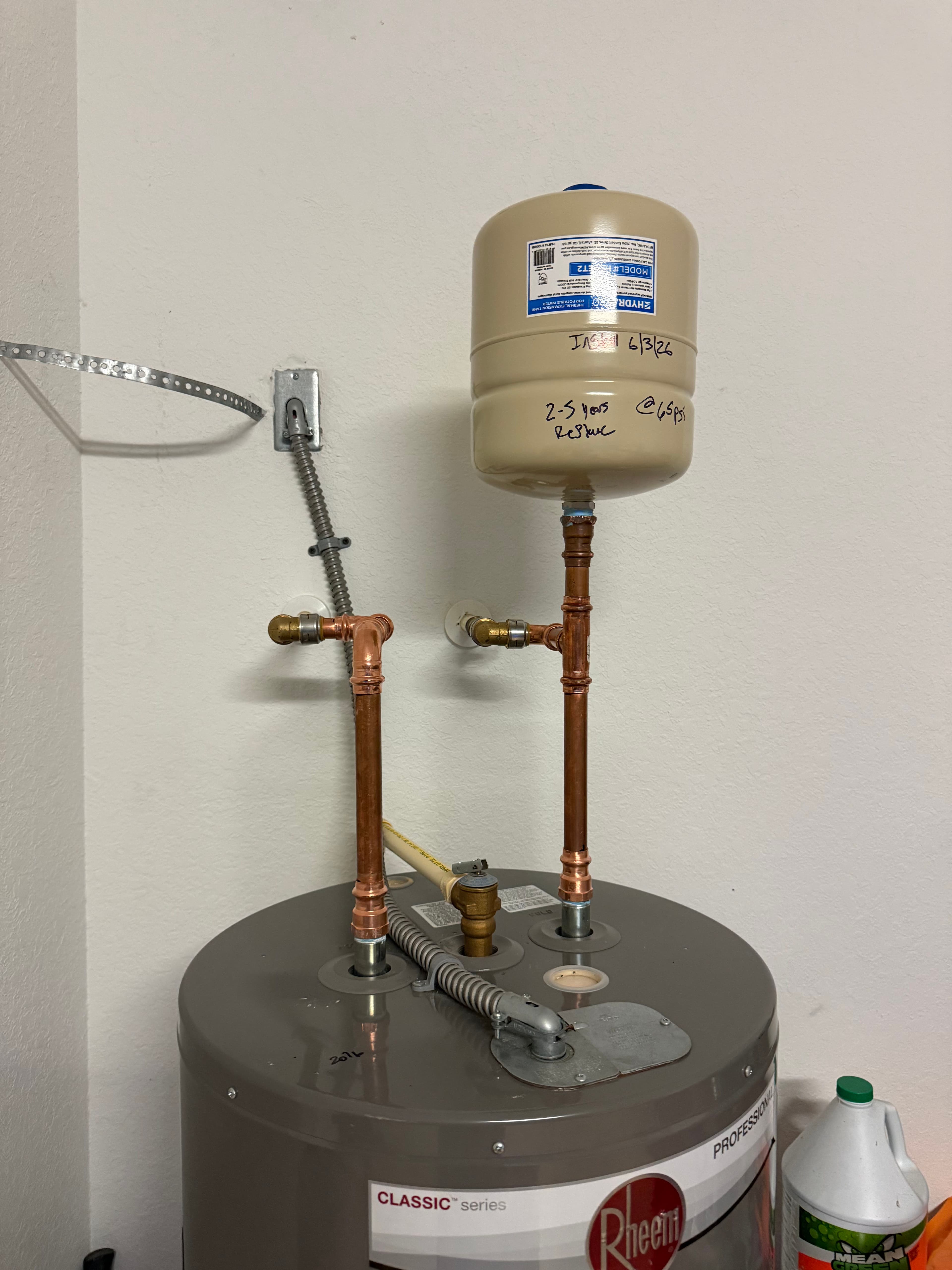 Project Water Heater Line Upgrade with New Thermal Expansion Tank image