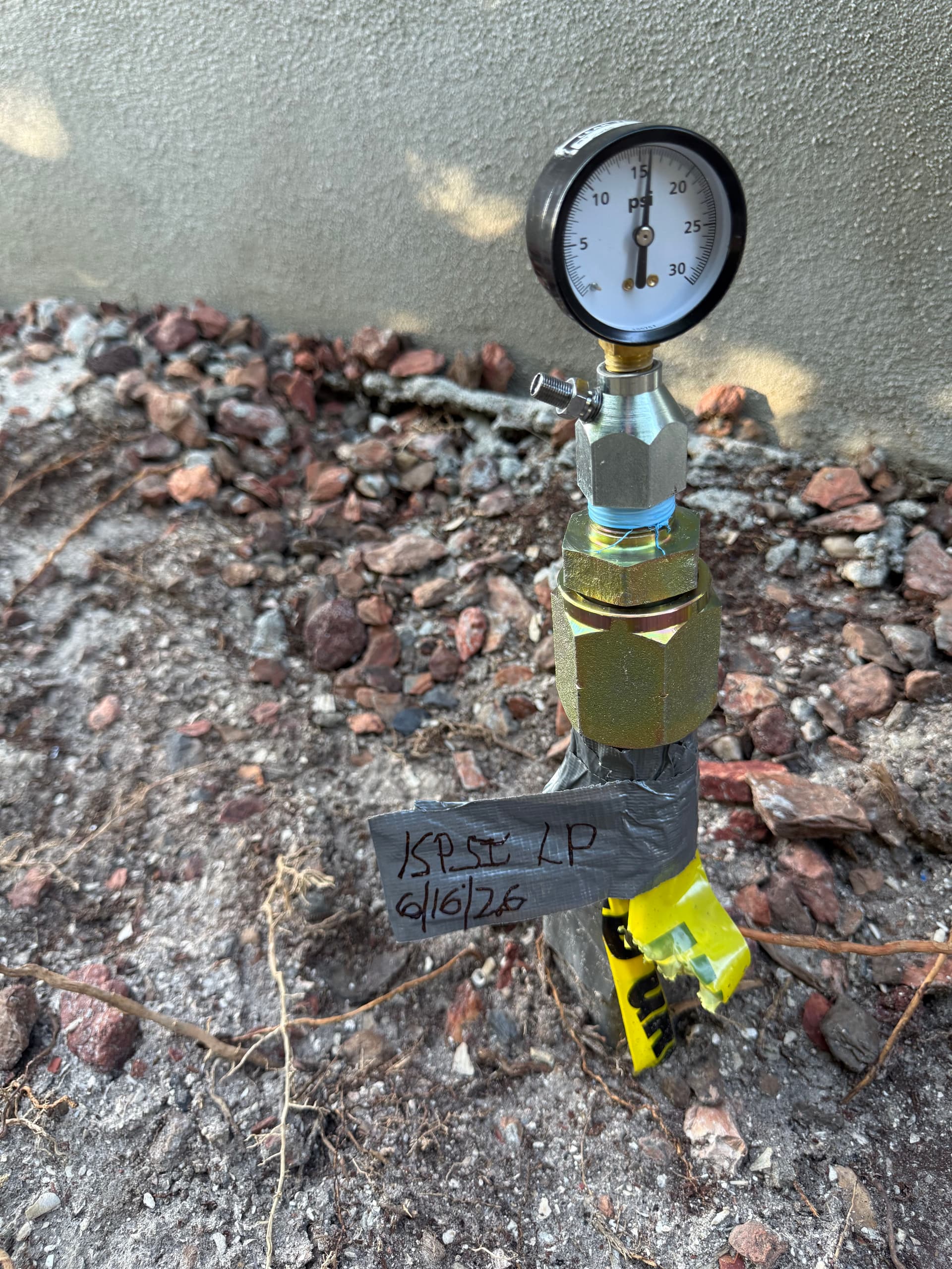 Underground LP Gas Rough-In Pressure Tested and Ready image