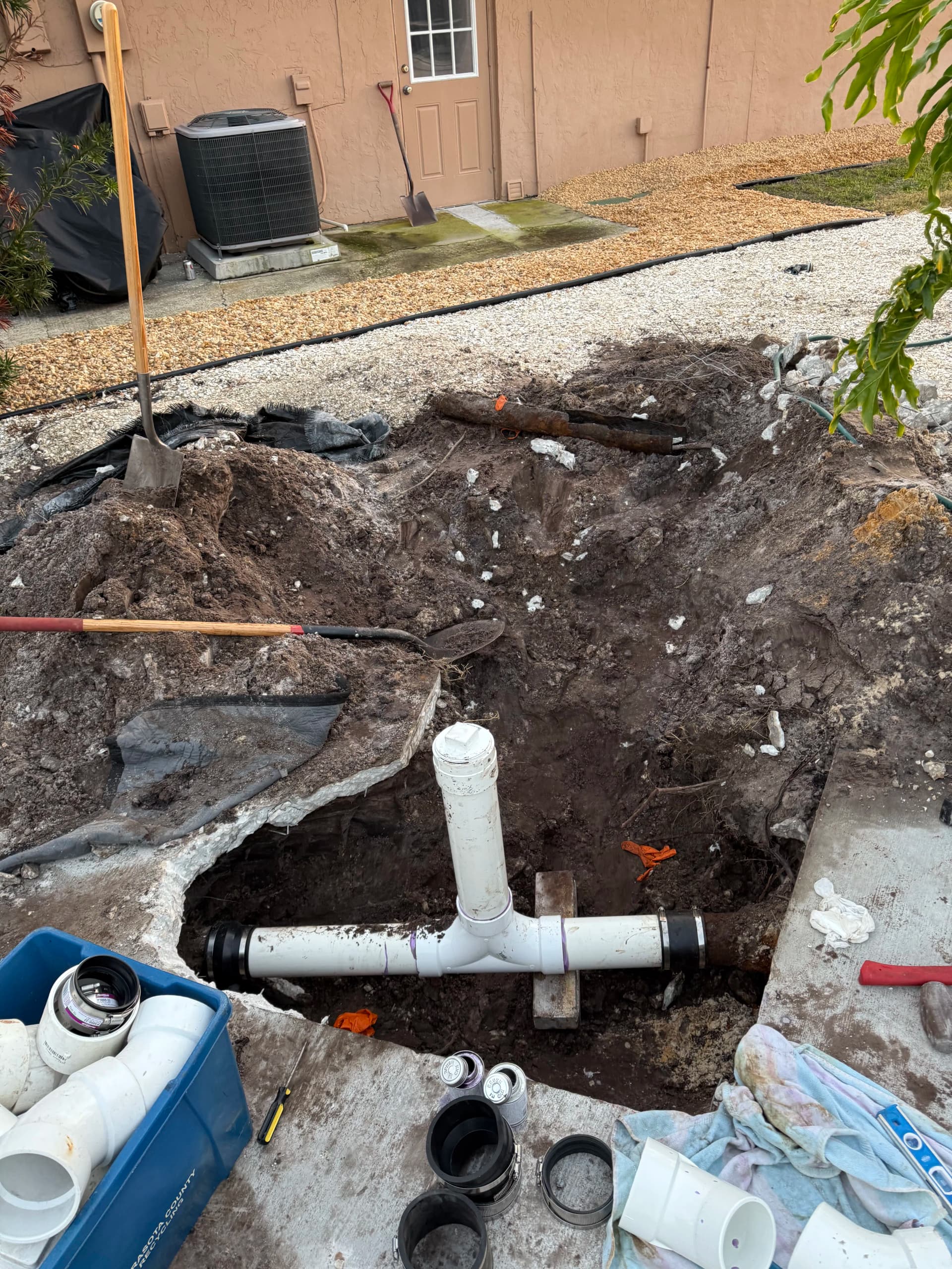 Gallery photos for Collapsed Cast Iron Sewer Line Fixed Under a Driveway: Image #5