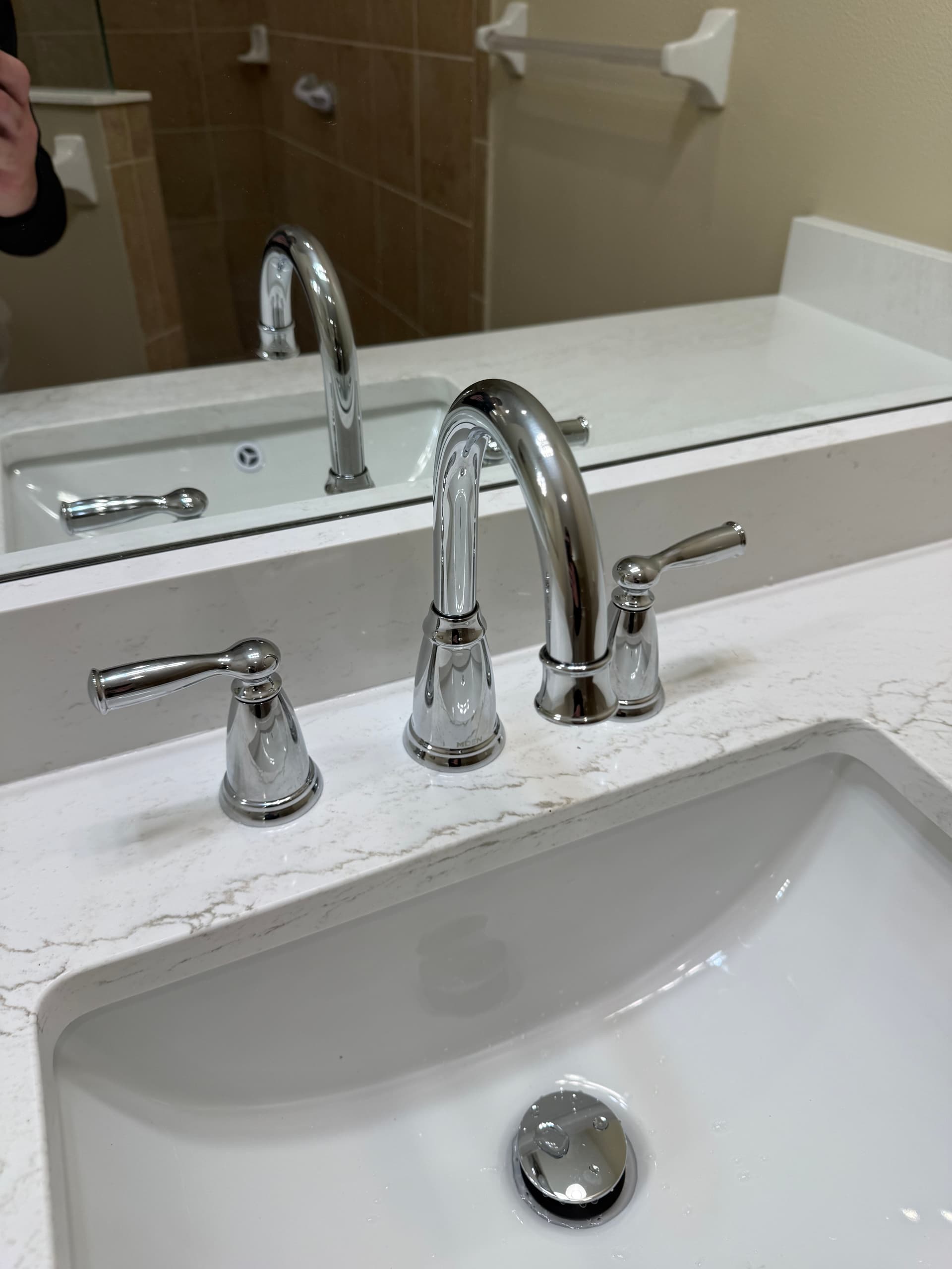 Gallery photos for 3 Moen Banbury Faucets Installed on a Fresh Bathroom Vanity: Image #6