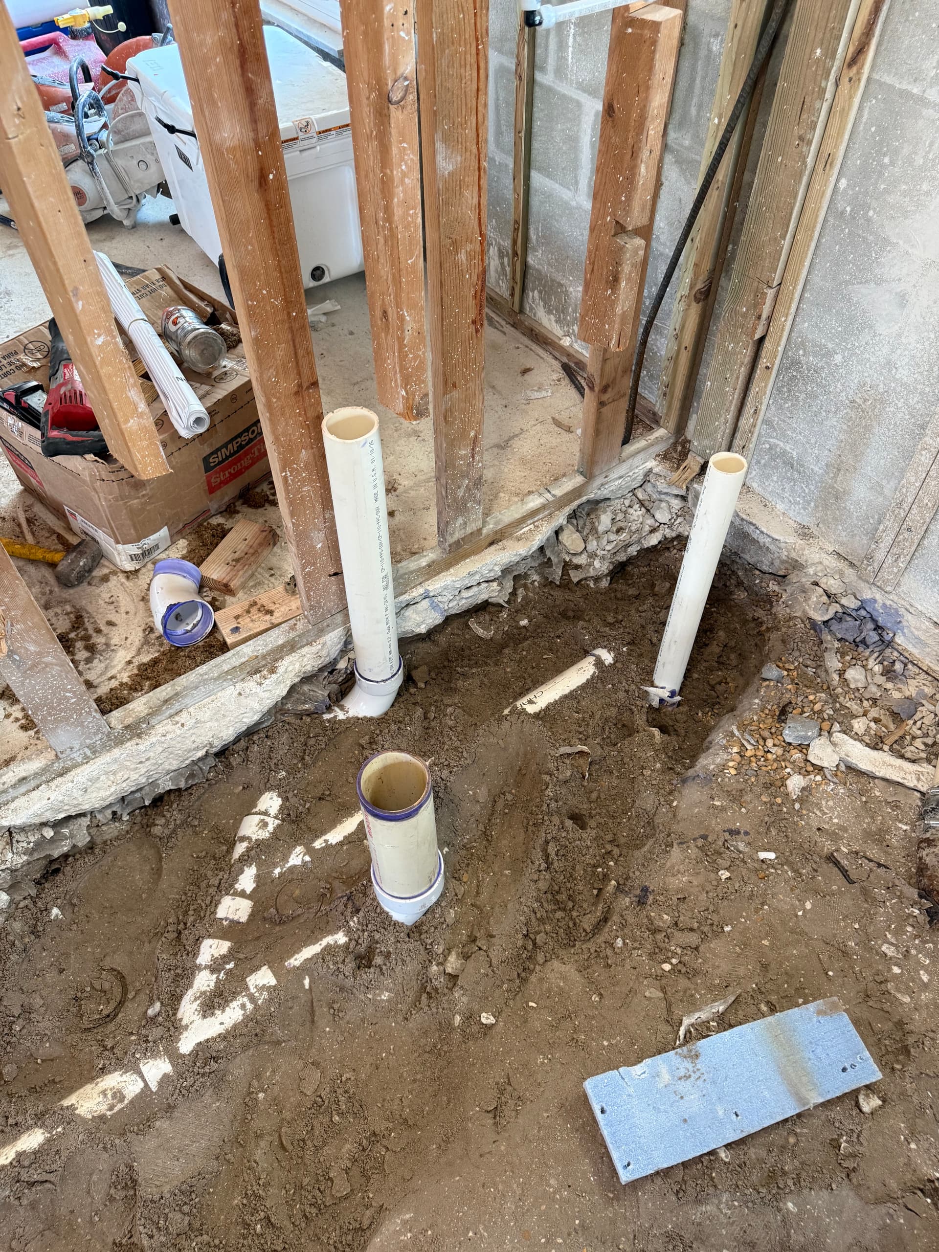 Gallery photos for Whole House Sewer Repipe Swaps Failed Cast Iron for PVC DWV: Image #1