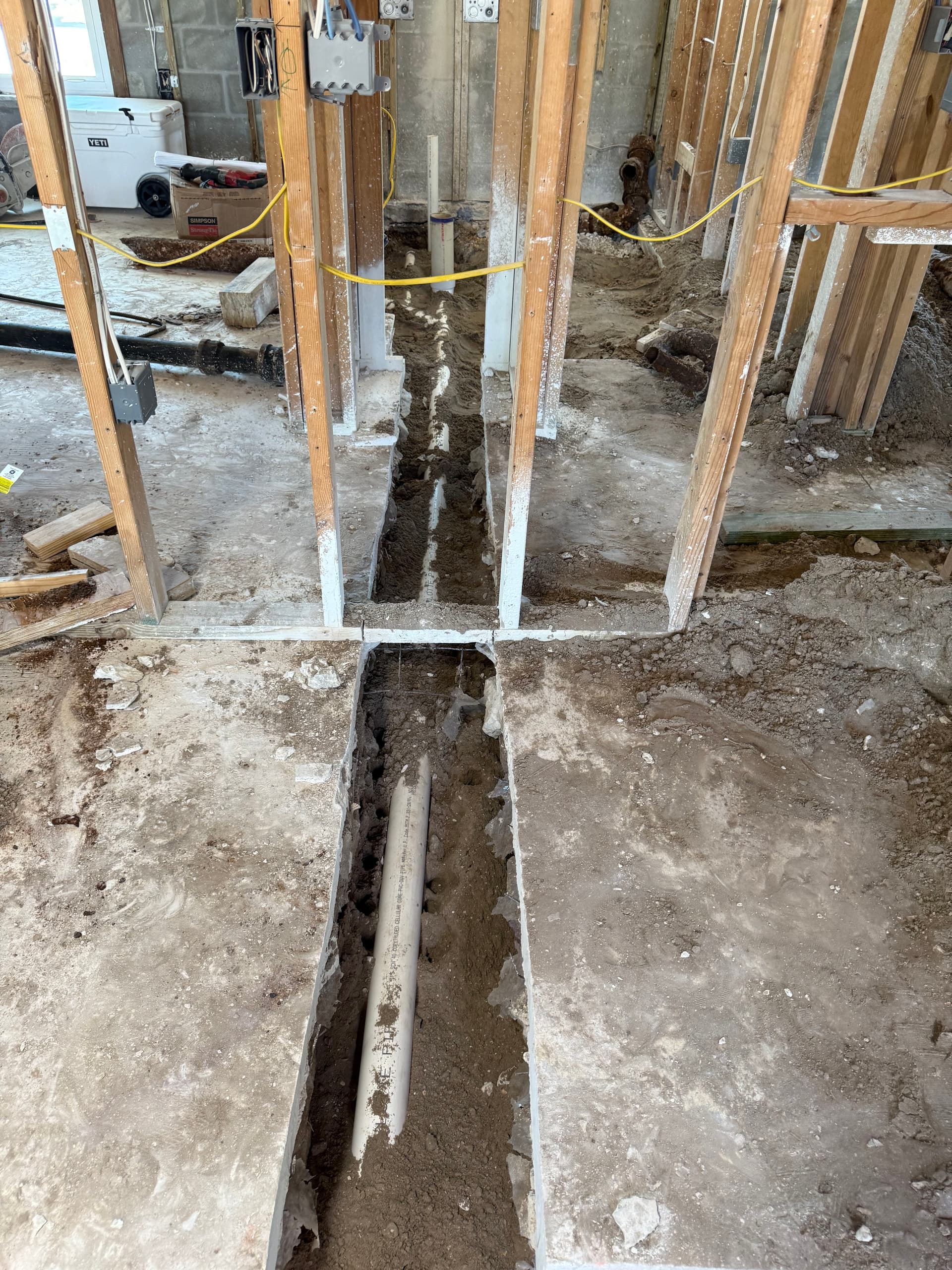 Gallery photos for Whole House Sewer Repipe Swaps Failed Cast Iron for PVC DWV: Image #2