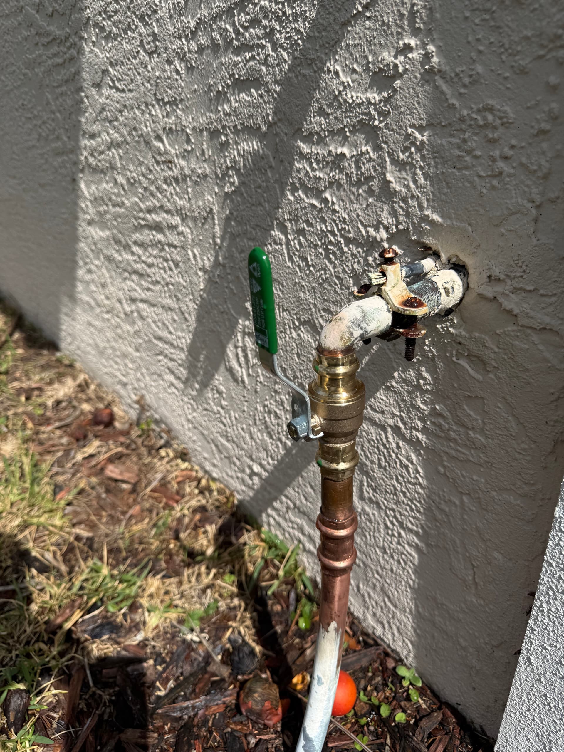 Gate Valve Swapped for a Brass Ball Valve on an Outdoor Water Line image