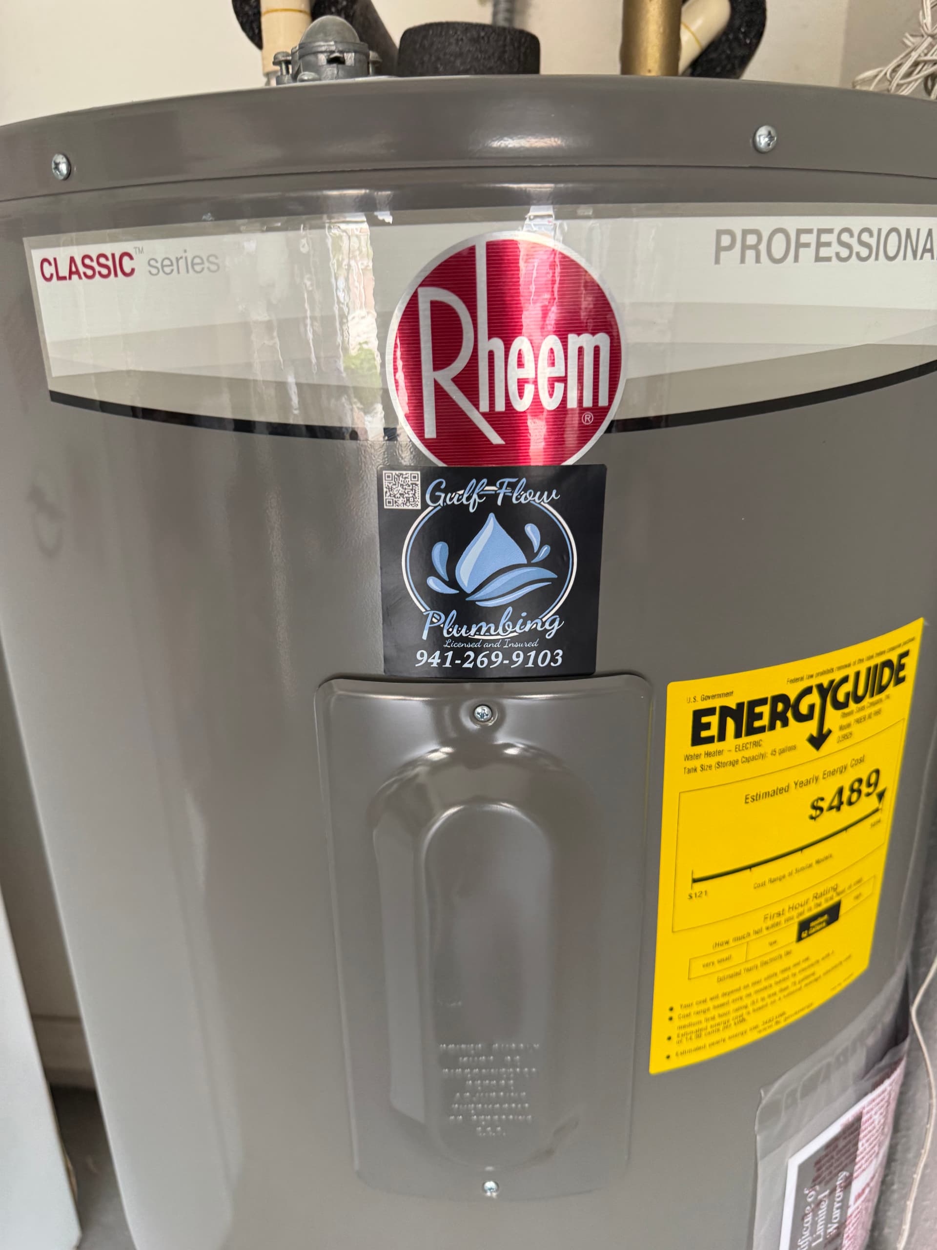 Gallery photos for 50 Gallon Rheem Water Heater Installed with Precision: Image #1